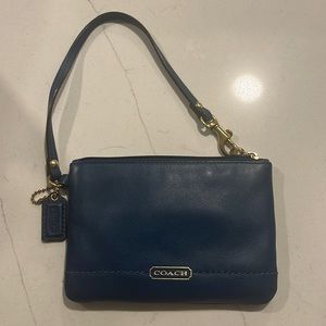 Blue coach wristlet